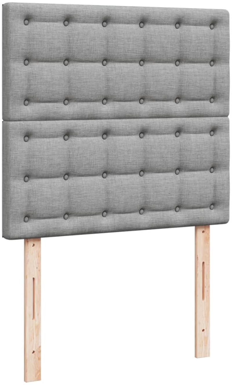 vidaXL Κρεβάτι Boxspring με Στρώμα Ανοιχτό Γκρι 90x200 εκ. Υφασμάτινο