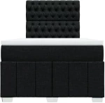 vidaXL Κρεβάτι Boxspring με Στρώμα Μαύρο 120x190 εκ. Υφασμάτινο