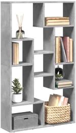 vidaXL Βιβλιοθήκη Γκρι Σκυροδέματος 72x20x120 εκ. Επεξεργ. Ξύλο