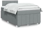 vidaXL Κρεβάτι Boxspring με Στρώμα Ανοιχτό Γκρι 120x190 εκ. Υφασμάτινο