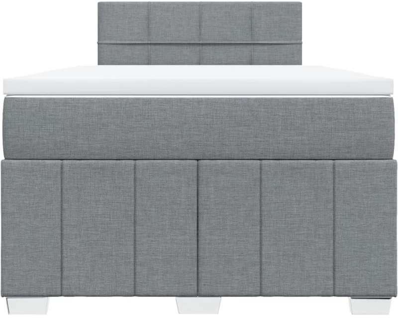 vidaXL Κρεβάτι Boxspring με Στρώμα Ανοιχτό Γκρι 120x190 εκ. Υφασμάτινο