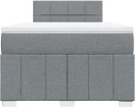 vidaXL Κρεβάτι Boxspring με Στρώμα Ανοιχτό Γκρι 120x190 εκ. Υφασμάτινο