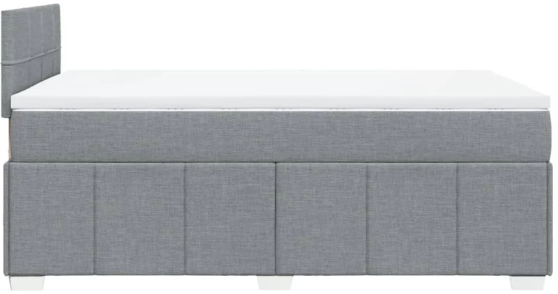vidaXL Κρεβάτι Boxspring με Στρώμα Ανοιχτό Γκρι 120x190 εκ. Υφασμάτινο