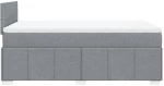 vidaXL Κρεβάτι Boxspring με Στρώμα Ανοιχτό Γκρι 120x190 εκ. Υφασμάτινο