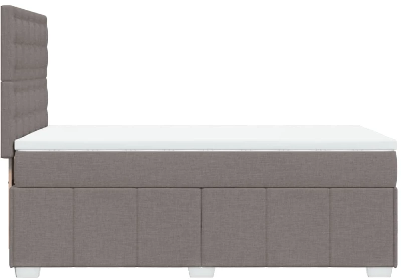 vidaXL Κρεβάτι Boxspring με Στρώμα Taupe 100 x 200 εκ. Υφασμάτινο