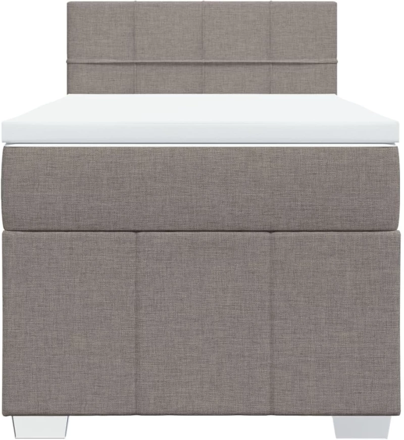 vidaXL Κρεβάτι Boxspring με Στρώμα Taupe 100 x 200 εκ. Υφασμάτινο