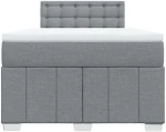 vidaXL Κρεβάτι Boxspring με Στρώμα Ανοιχτό Γκρι 120x190 εκ. Υφασμάτινο