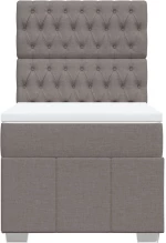 vidaXL Κρεβάτι Boxspring με Στρώμα Taupe 100 x 200 εκ. Υφασμάτινο
