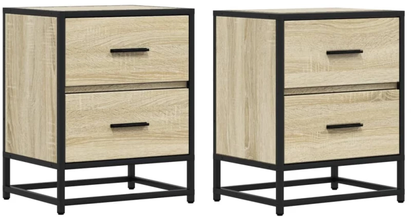vidaXL Κομοδίνα 2 τεμ. Sonoma Δρυς 40x31x50 εκ. από Επεξεργασμένο Ξύλο