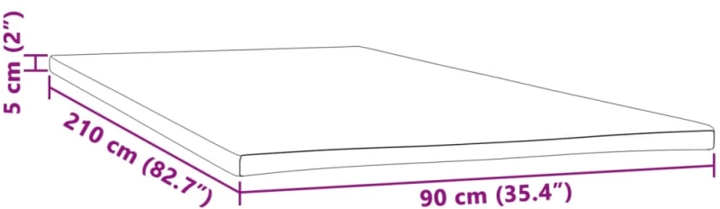 vidaXL Ανώστρωμα 90 x 210 εκ. 5 εκ.