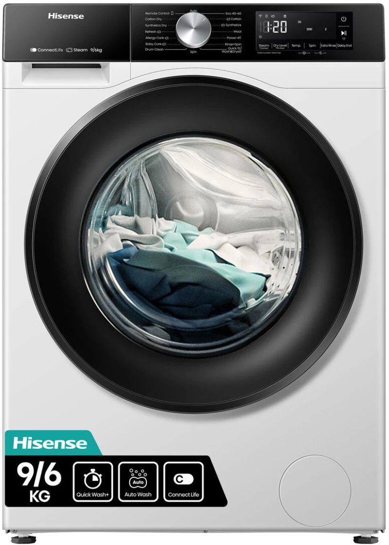 Washer - Dryer Hisense WD3S9043BW3 1400 rpm 9 kg