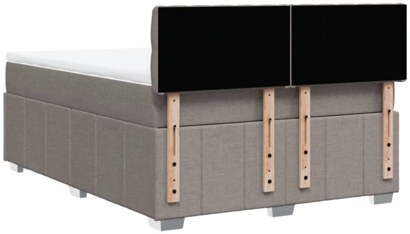 vidaXL Κρεβάτι Boxspring με Στρώμα Taupe 160x200 εκ. Υφασμάτινο