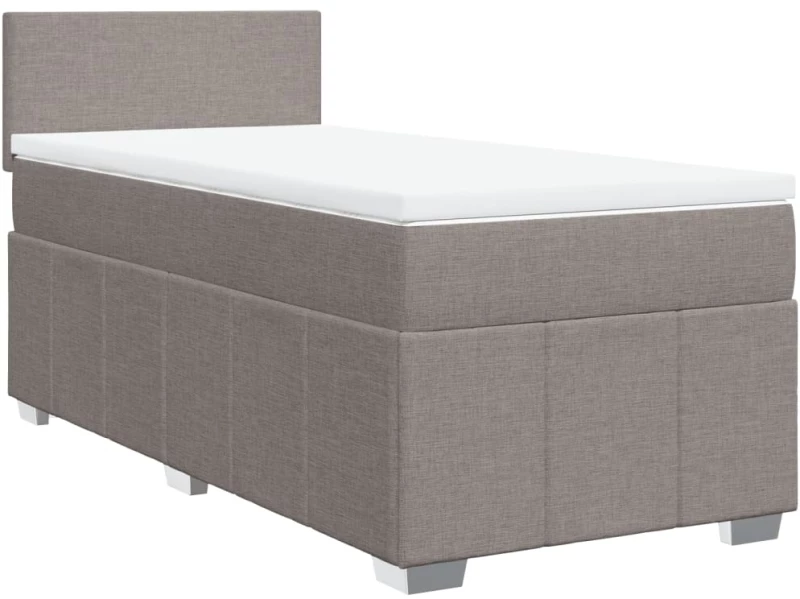 vidaXL Κρεβάτι Boxspring με Στρώμα Taupe 80x200 εκ. Υφασμάτινο