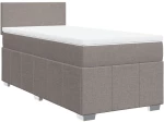 vidaXL Κρεβάτι Boxspring με Στρώμα Taupe 80x200 εκ. Υφασμάτινο