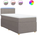 vidaXL Κρεβάτι Boxspring με Στρώμα Taupe 80x200 εκ. Υφασμάτινο