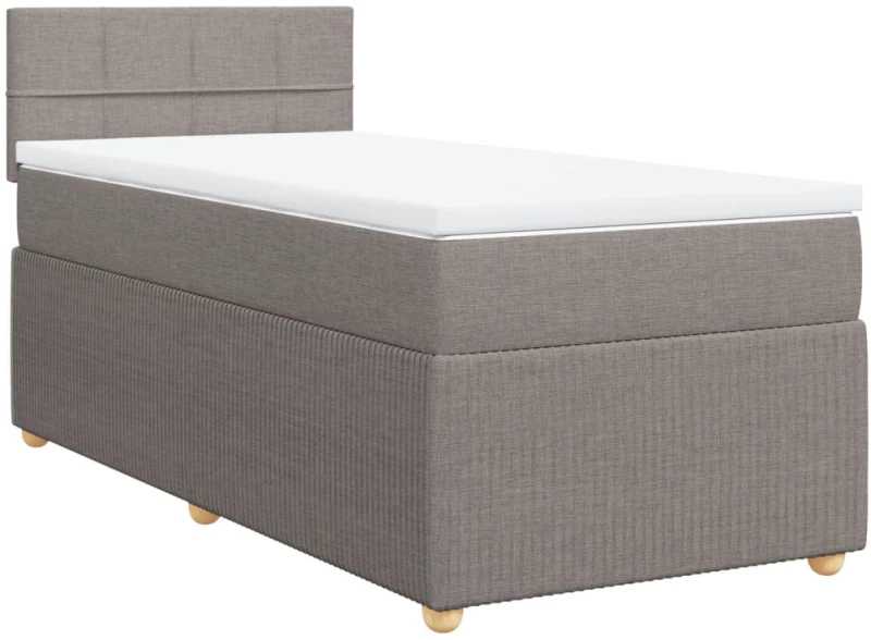 vidaXL Κρεβάτι Boxspring με Στρώμα Taupe 80x200 εκ. Υφασμάτινο
