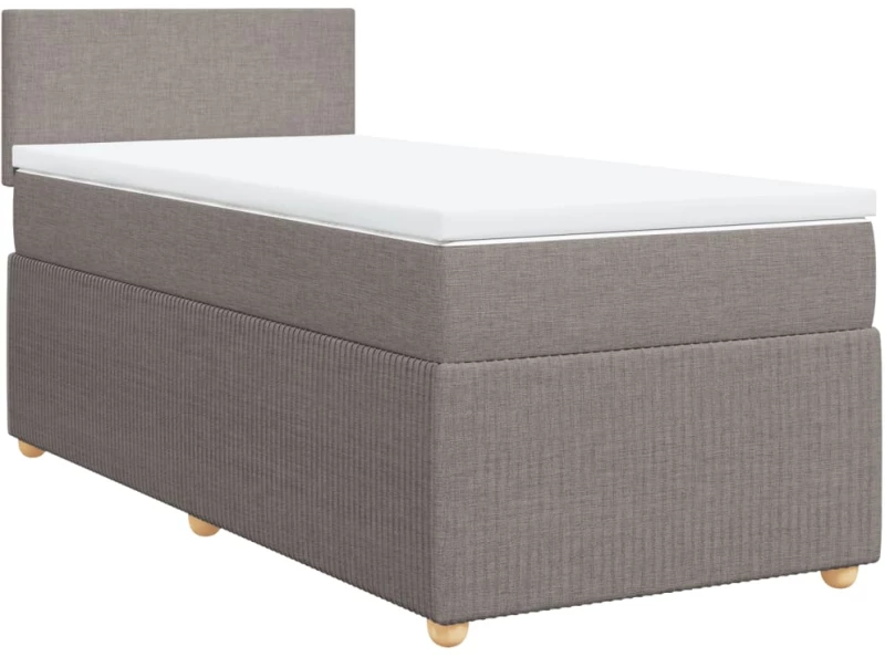 vidaXL Κρεβάτι Boxspring με Στρώμα Taupe 80x200 εκ. Υφασμάτινο