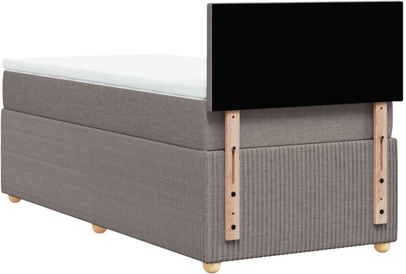 vidaXL Κρεβάτι Boxspring με Στρώμα Taupe 80x200 εκ. Υφασμάτινο