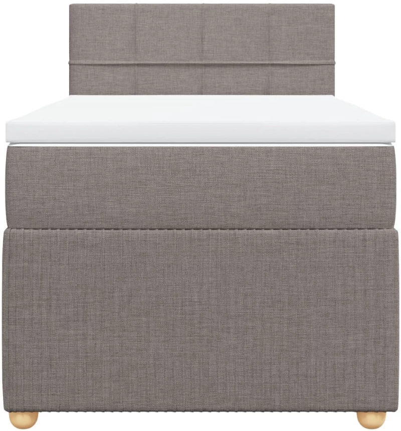 vidaXL Κρεβάτι Boxspring με Στρώμα Taupe 80x200 εκ. Υφασμάτινο