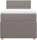 vidaXL Κρεβάτι Boxspring με Στρώμα Taupe 80x200 εκ. Υφασμάτινο