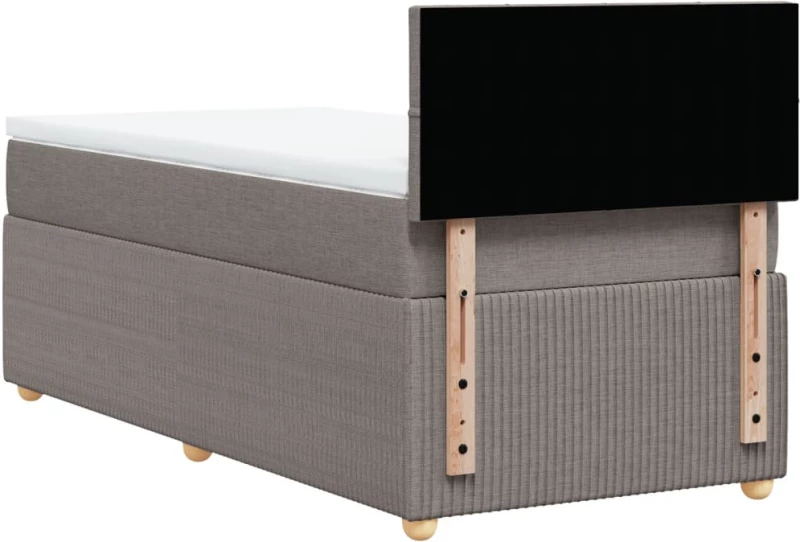vidaXL Κρεβάτι Boxspring με Στρώμα Taupe 80x200 εκ. Υφασμάτινο