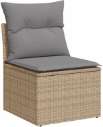 vidaXL Σαλόνι Κήπου Σετ 7 τεμ. Μπεζ Συνθετικό Ρατάν με Μαξιλάρια