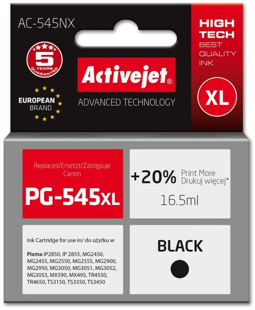 Αυθεντικό Φυσίγγιο μελάνης Activejet AC-545NX Μαύρο