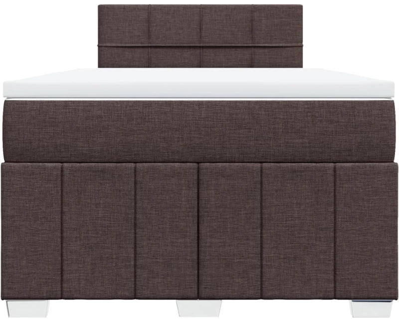 vidaXL Κρεβάτι Boxspring με Στρώμα Σκούρο Καφέ 120x190 εκ Υφασμάτινο