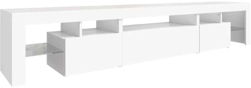 vidaXL Έπιπλο Τηλεόρασης με LED Λευκό 215x36,5x40 εκ.
