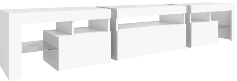 vidaXL Έπιπλο Τηλεόρασης με LED Λευκό 215x36,5x40 εκ.