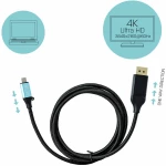 Αντάπτορας USB C σε DisplayPort i-Tec C31CBLDP60HZ2M 4K Ultra HD Μαύρο