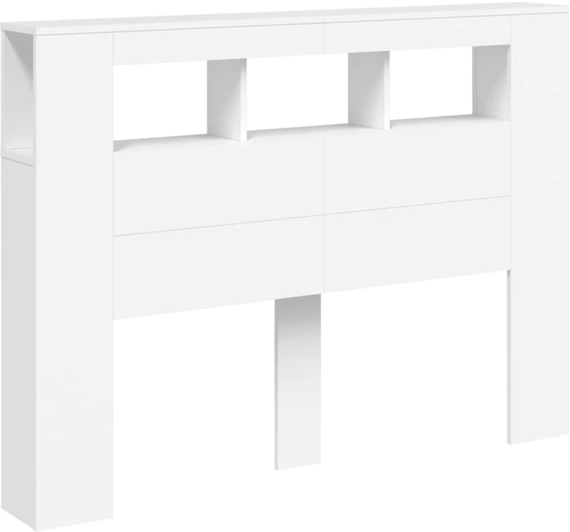 vidaXL Κεφαλάρι Κρεβατιού με LED Λευκό 140x18,5x103,5 εκ Επεξεργ. Ξύλο