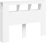 vidaXL Κεφαλάρι Κρεβατιού με LED Λευκό 140x18,5x103,5 εκ Επεξεργ. Ξύλο