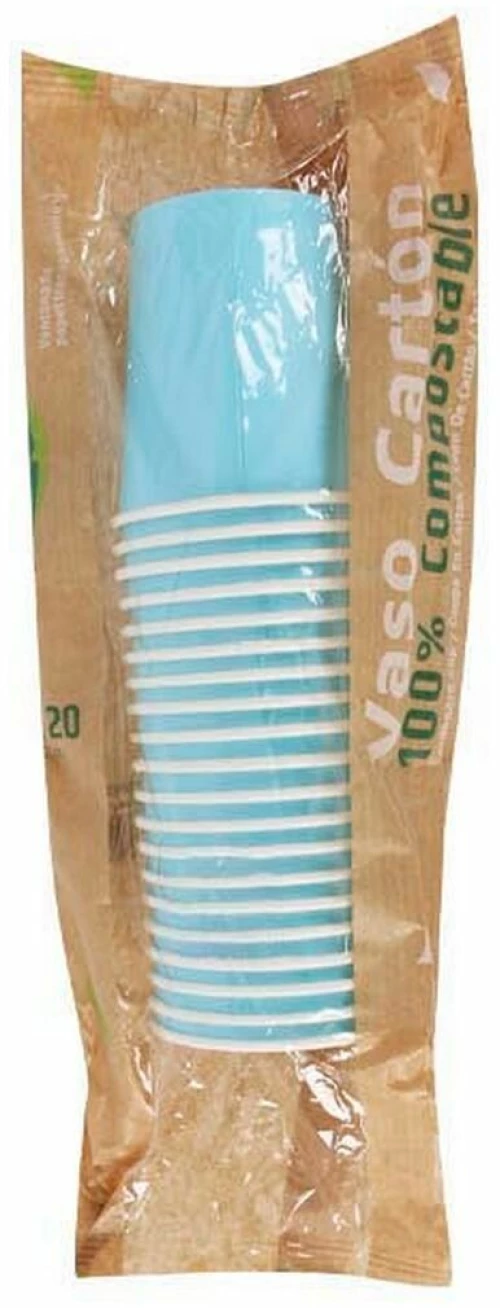 Σετ ποτηριών Algon Αναλώσιμα Χαρτόνι Μπλε 20 Τεμάχια 120 ml (24 Μονάδες)