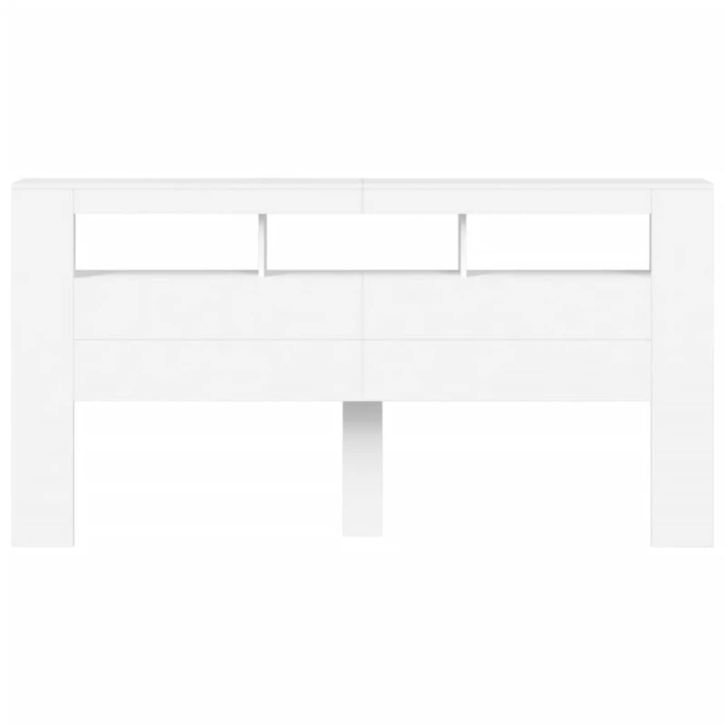 vidaXL Κεφαλάρι Κρεβατιού με LED Λευκό 200x18,5x103,5 εκ Επεξεργ. Ξύλο