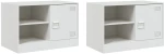 vidaXL Έπιπλα Τηλεόρασης 2 τεμ. Λευκό 67 x 39 x 44 εκ. από Χάλυβα
