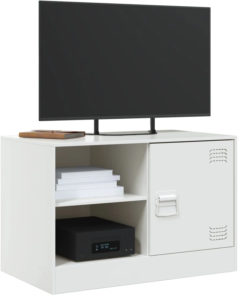 vidaXL Έπιπλα Τηλεόρασης 2 τεμ. Λευκό 67 x 39 x 44 εκ. από Χάλυβα