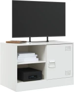 vidaXL Έπιπλα Τηλεόρασης 2 τεμ. Λευκό 67 x 39 x 44 εκ. από Χάλυβα