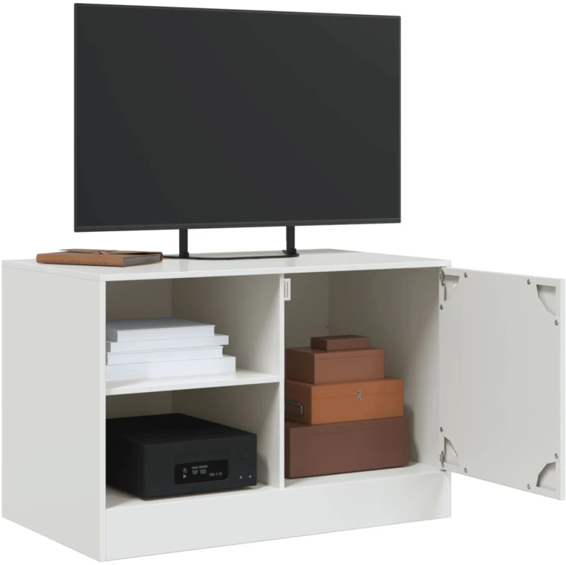 vidaXL Έπιπλα Τηλεόρασης 2 τεμ. Λευκό 67 x 39 x 44 εκ. από Χάλυβα