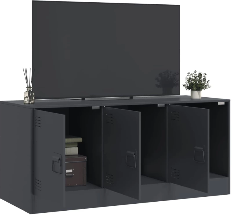 vidaXL Έπιπλο Τηλεόρασης Ανθρακί 99x39x44 εκ. από Χάλυβα