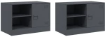 vidaXL Έπιπλα Τηλεόρασης 2 τεμ. Ανθρακί 67 x 39 x 44 εκ. από Χάλυβα