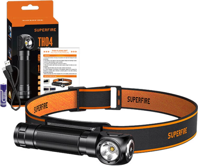 2-in-1 Headlamp Superfire TH04, 600lm, USB-C