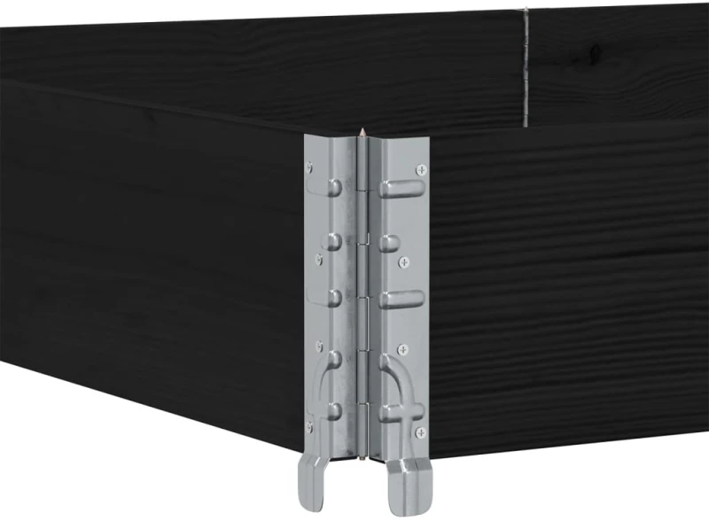 vidaXL Κολάρα Παλέτας Μαύρο 150x100 εκ. από Μασίφ Ξύλο Πεύκου