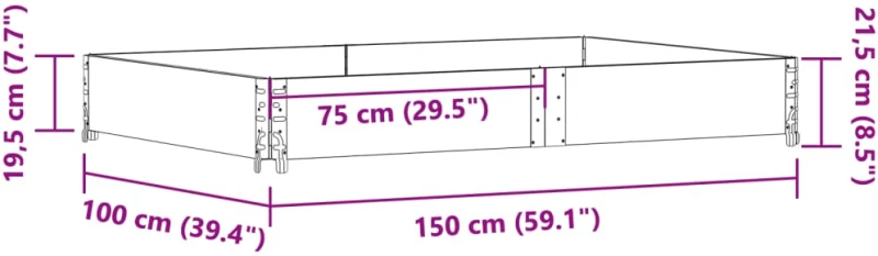 vidaXL Κολάρα Παλέτας Μαύρο 150x100 εκ. από Μασίφ Ξύλο Πεύκου