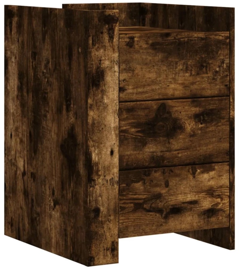 vidaXL Κομοδίνο Καπνιστή Δρυς 45x50x65 εκ. από Επεξεργασμένο Ξύλο