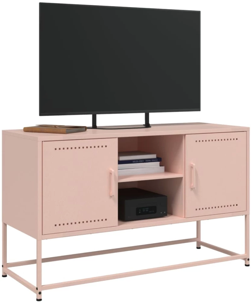 vidaXL Έπιπλο Τηλεόρασης Ροζ 100,5x39x60,5 εκ. από Ατσάλι