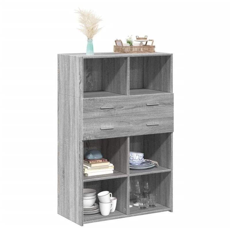 vidaXL Ντουλάπι Γκρι Sonoma 80x42,5x124 εκ. από Επεξεργασμένο Ξύλο