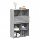 vidaXL Ντουλάπι Γκρι Sonoma 80x42,5x124 εκ. από Επεξεργασμένο Ξύλο