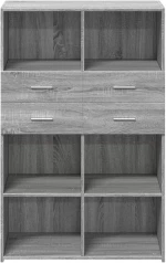 vidaXL Ντουλάπι Γκρι Sonoma 80x42,5x124 εκ. από Επεξεργασμένο Ξύλο