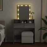 vidaXL Μπουντουάρ με LED Γκρι Sonoma 80x41x144,5 εκ.